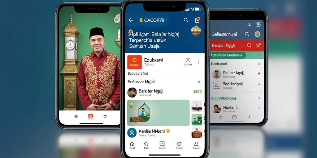 Antarmuka aplikasi CACOR78 untuk belajar ngaji yang intuitif.