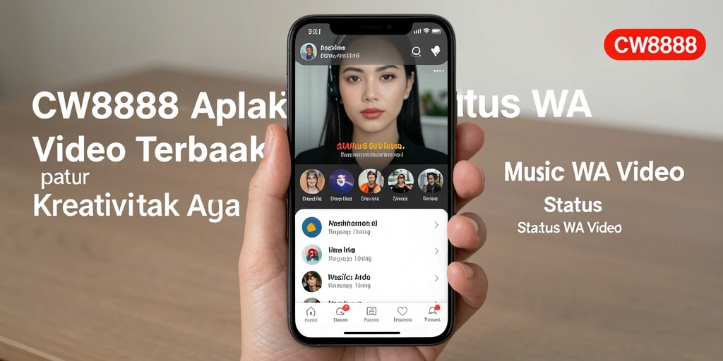 Tampilan antarmuka CW8888 dengan fitur unggah video status yang menarik.