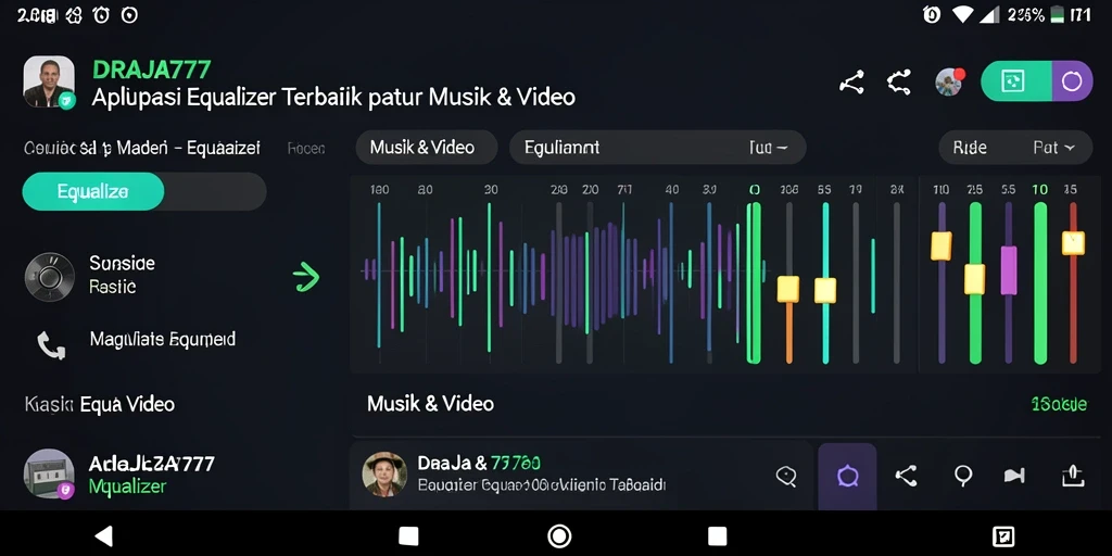 Antarmuka DRAJA777 menampilkan grafik equalizer yang modern dan responsif.