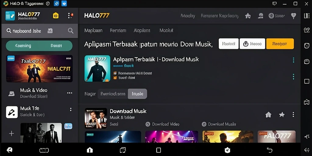 Antarmuka HALO777 yang memudahkan pengguna untuk download musik.