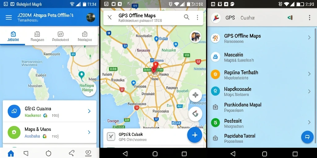 Tampilan antarmuka J200M yang intuitif untuk GPS Offline Maps.