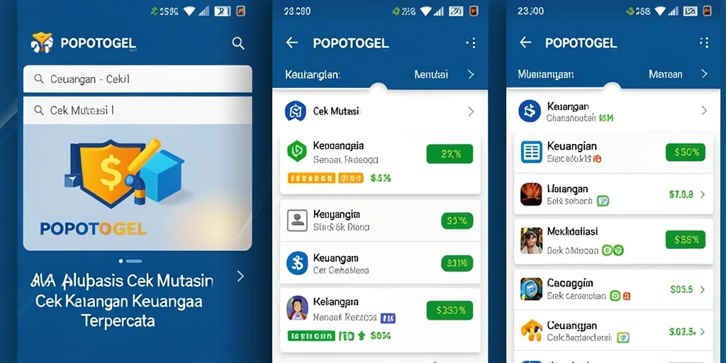 Tampilan antarmuka aplikasi Cek Mutasi POPOTOGEL yang sederhana dan informatif.