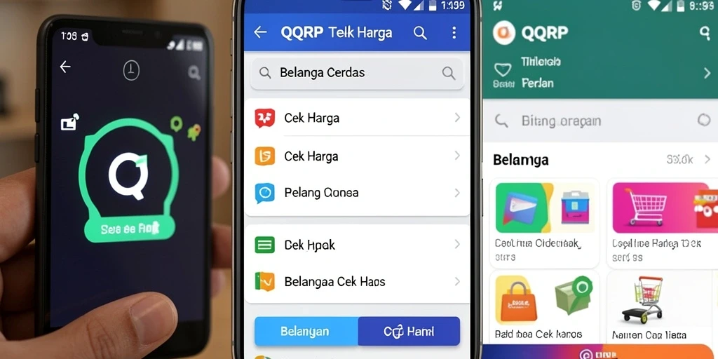Antarmuka pengguna aplikasi QQRP yang menampilkan harga dan kondisi produk.