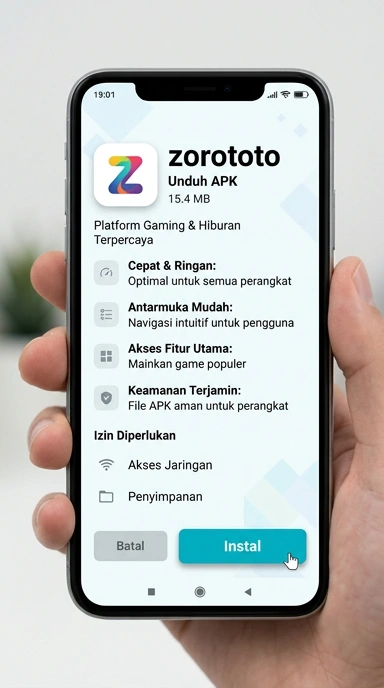 Tampilan halaman APK zorototo
