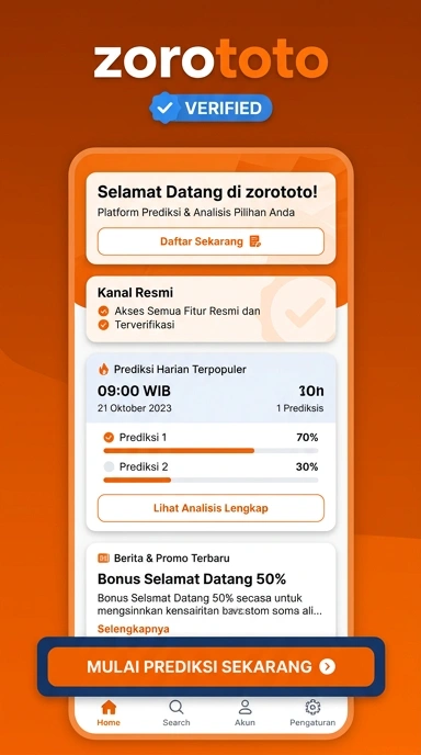 Tampilan kanal resmi zorototo